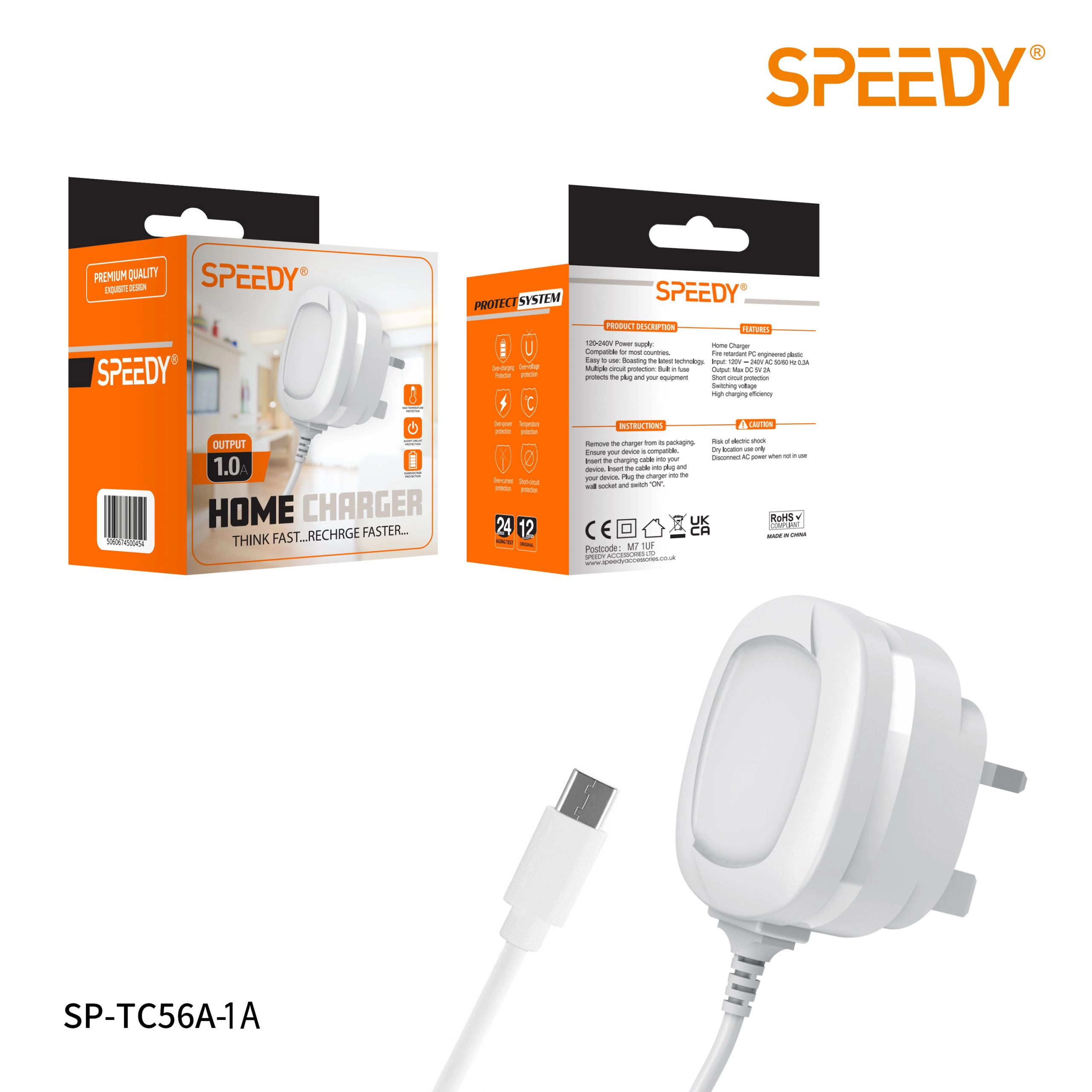 4G Mains Charger Premium Quality Exquisite Design 1A (SP TC56A)