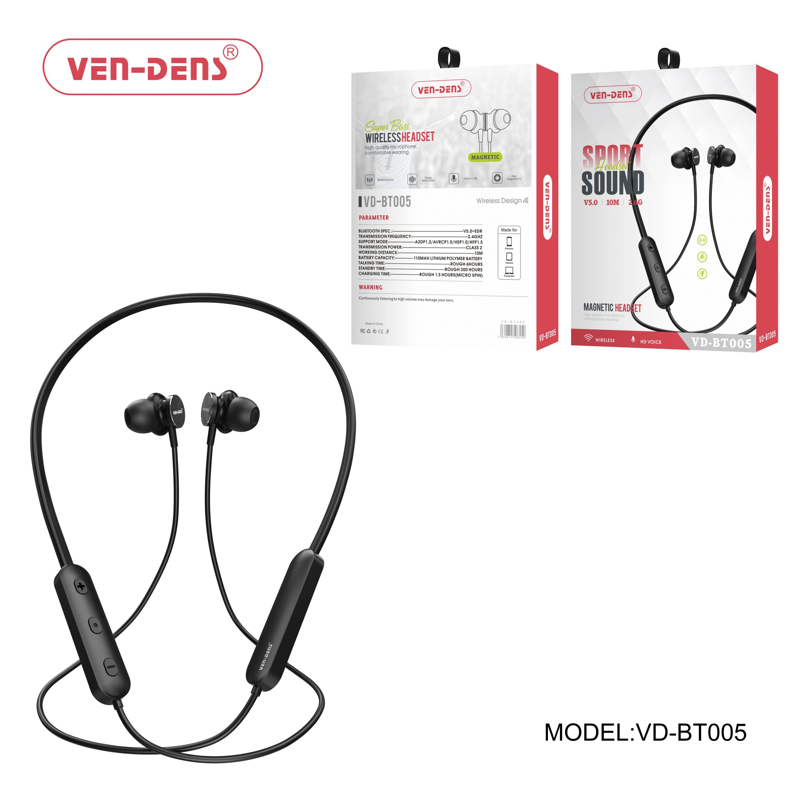 Wireless Magnetic Sports Sound Neck Headset