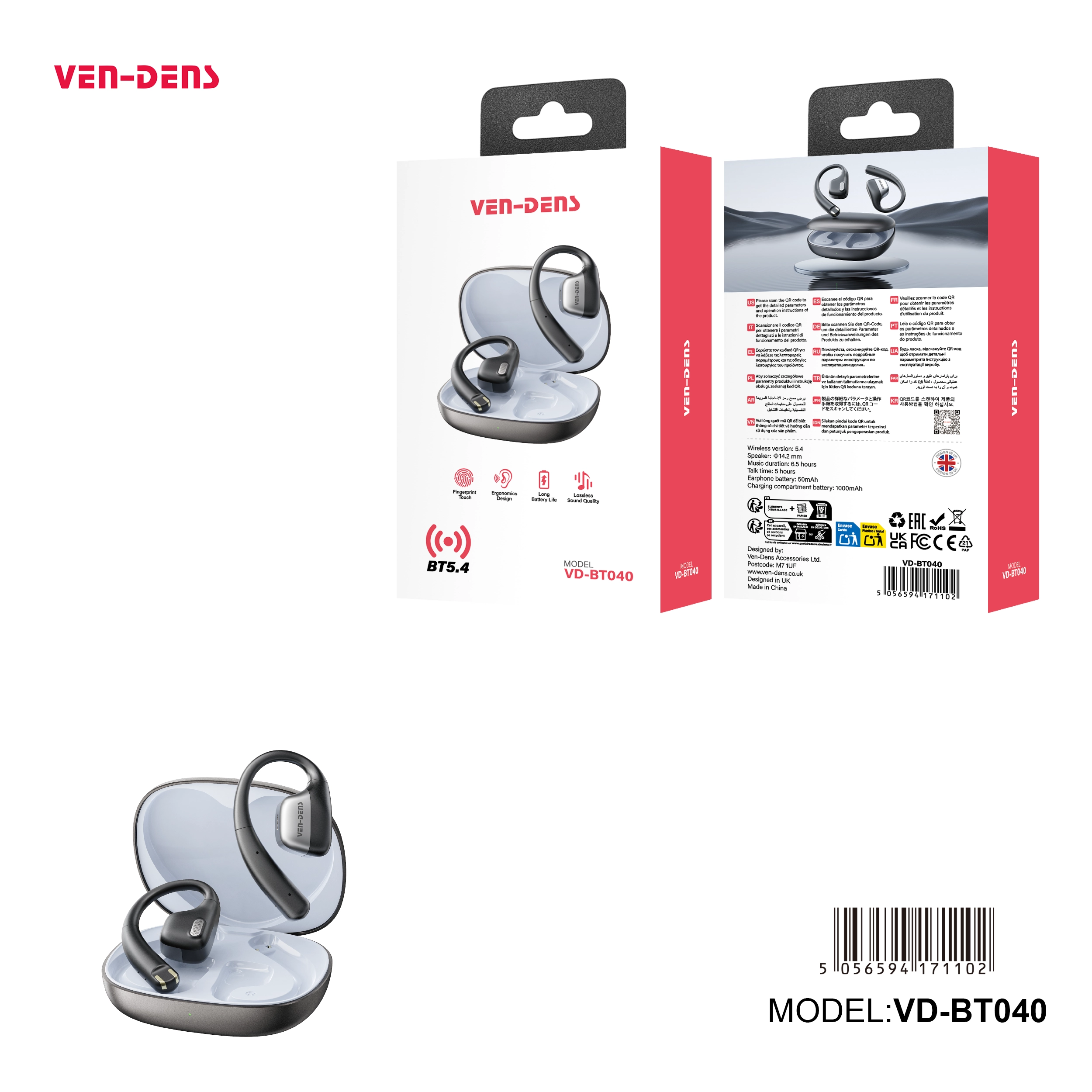 True Wireless Stereo Earphones Bluetooth 5.4 Earbuds (BT040)