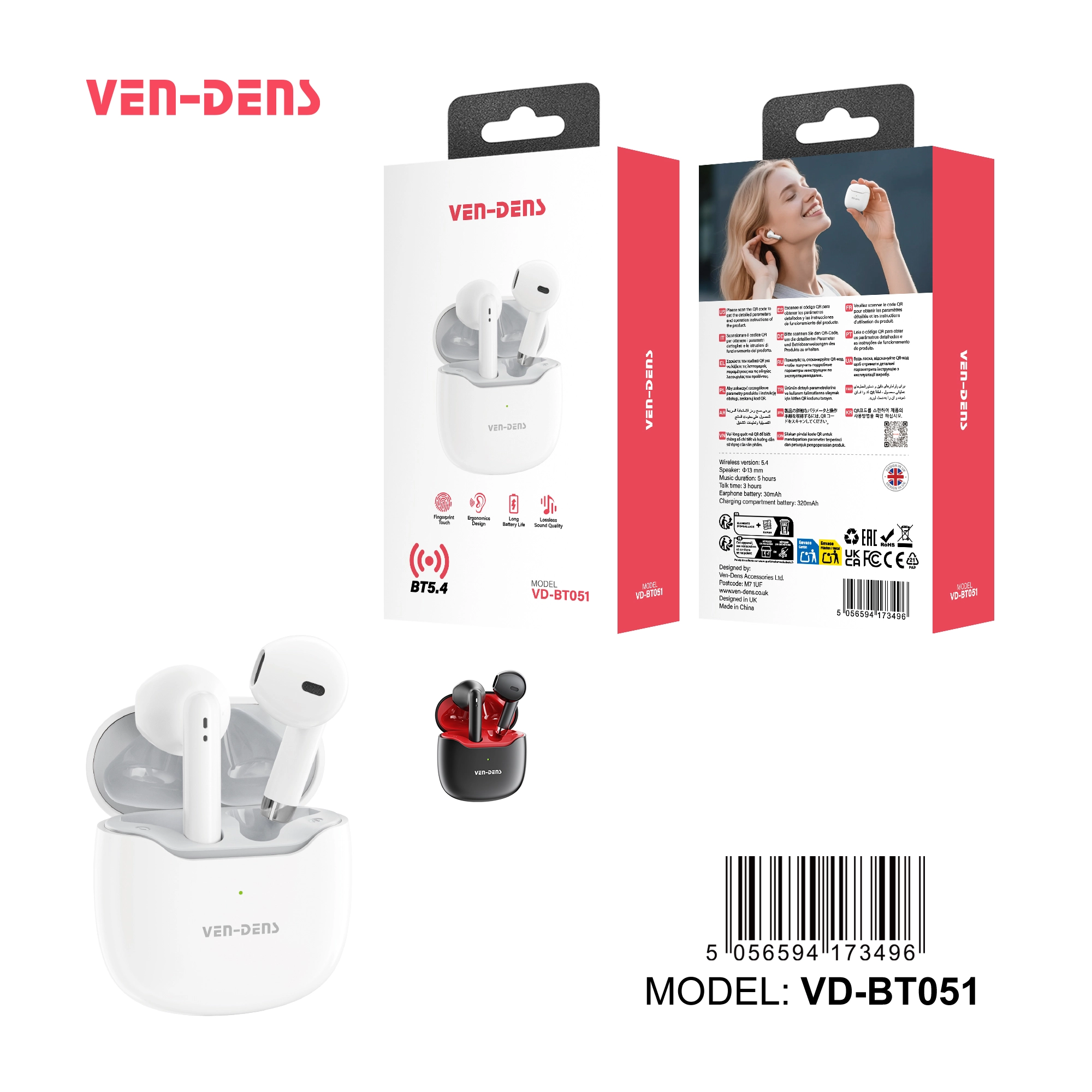 True Wireless Stereo Earphones Bluetooth 5.4 Earbuds (BT051)