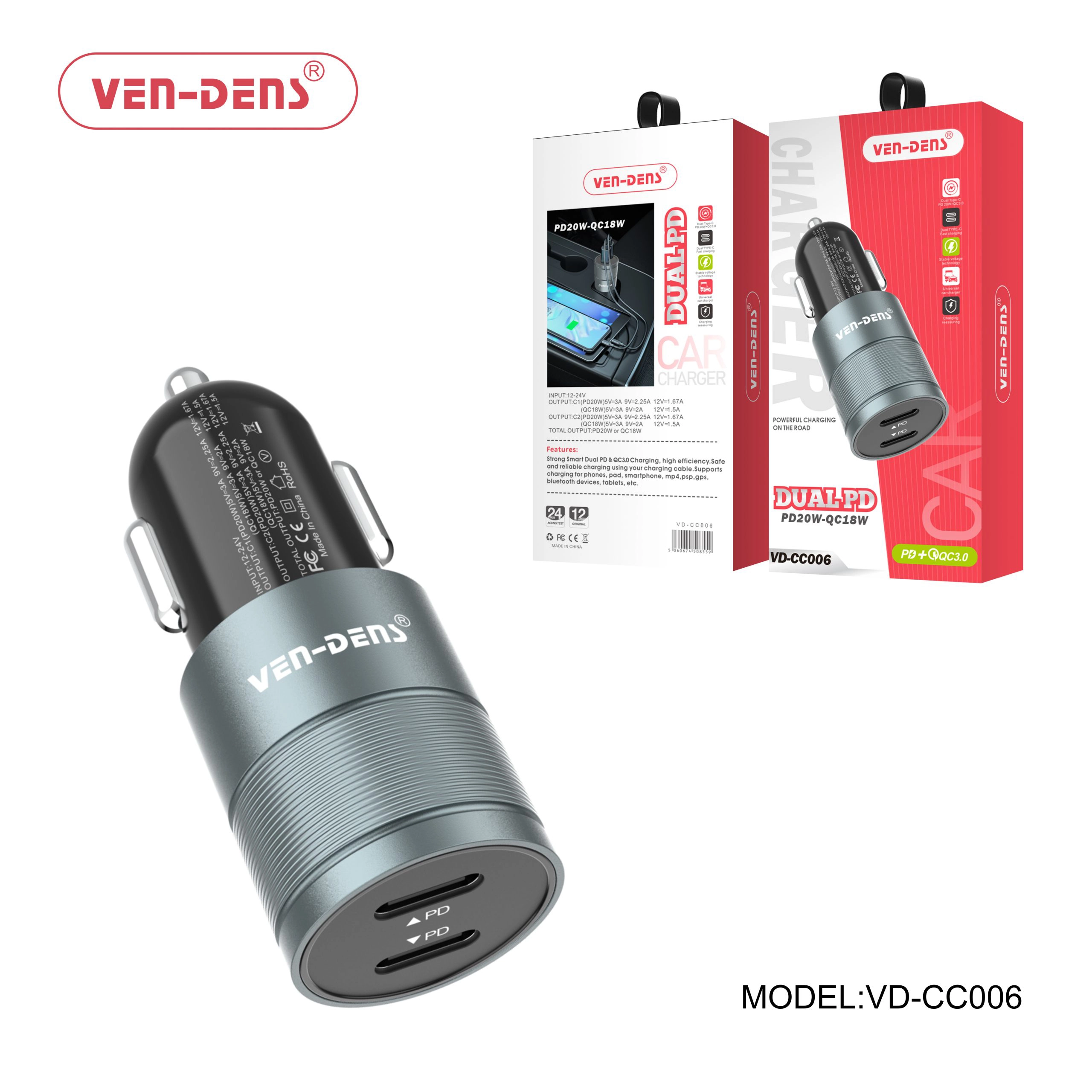 Dual Port PD 20W Car Charger