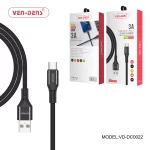 USB to Type C Charging Cable 3A Nylon Cable Black (1.5 Meter)