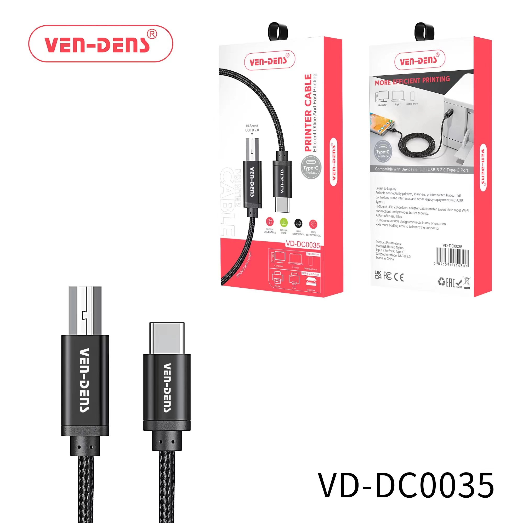 Printer Cable Black (2 Meter)
