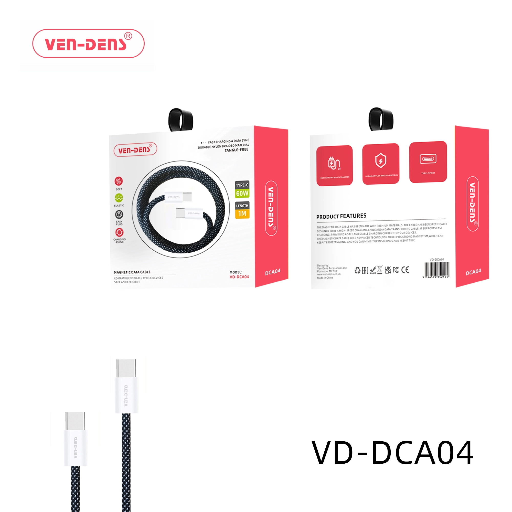 Magnetic Data Cable USB C To TYPE C Cable