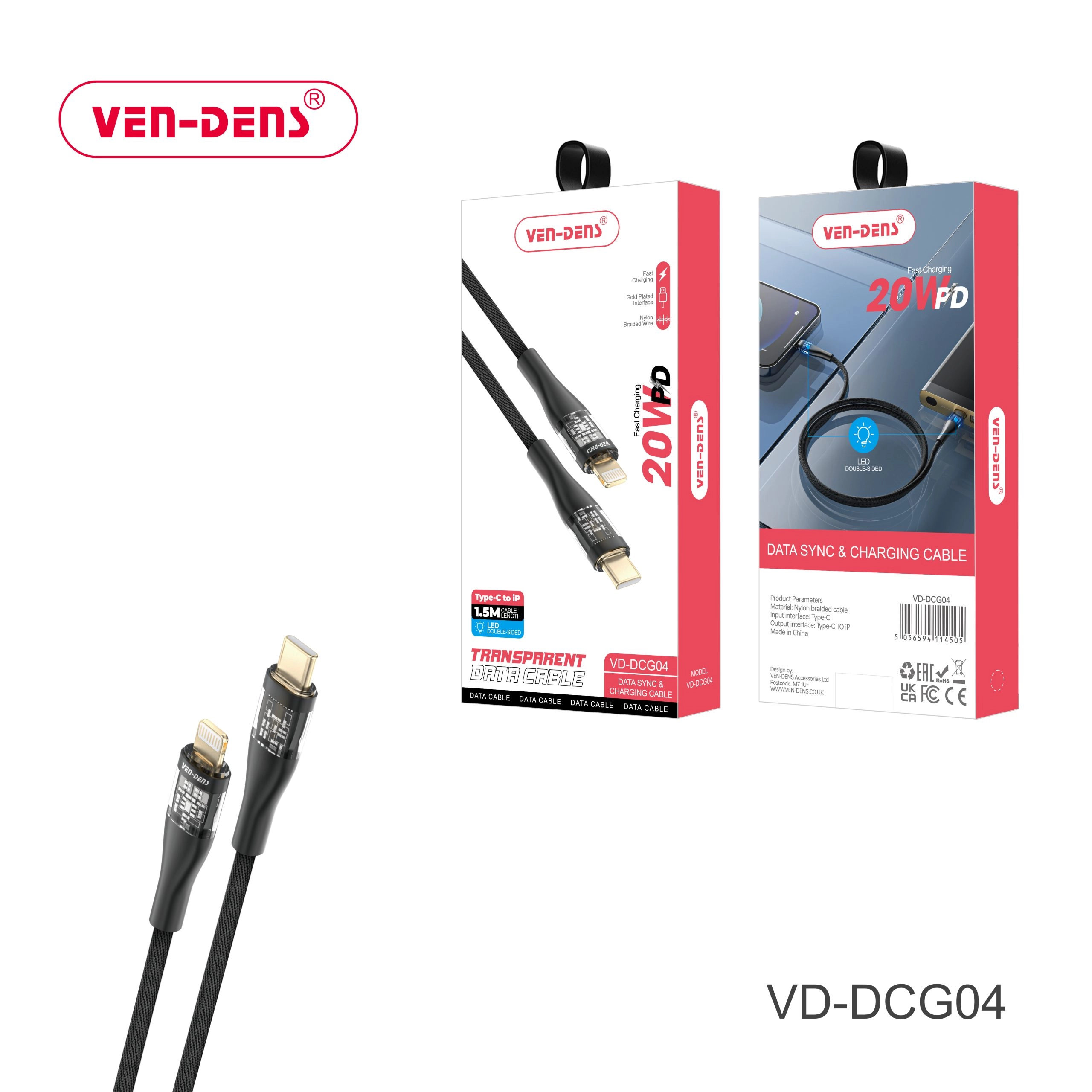 Transparent Aesthetics Fast Charging USB C To Lightning Charging Cable