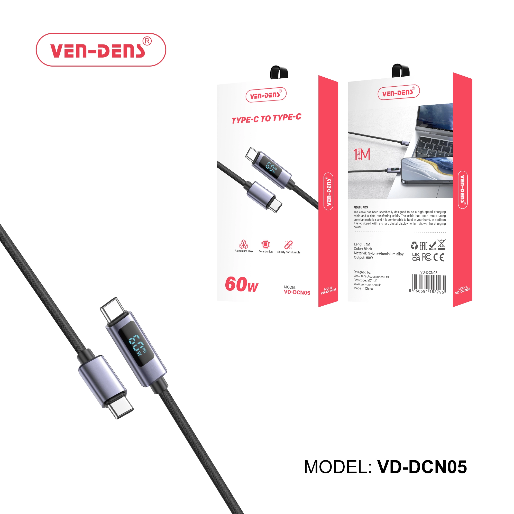 60W Cable USB C To TYPE C Cable
