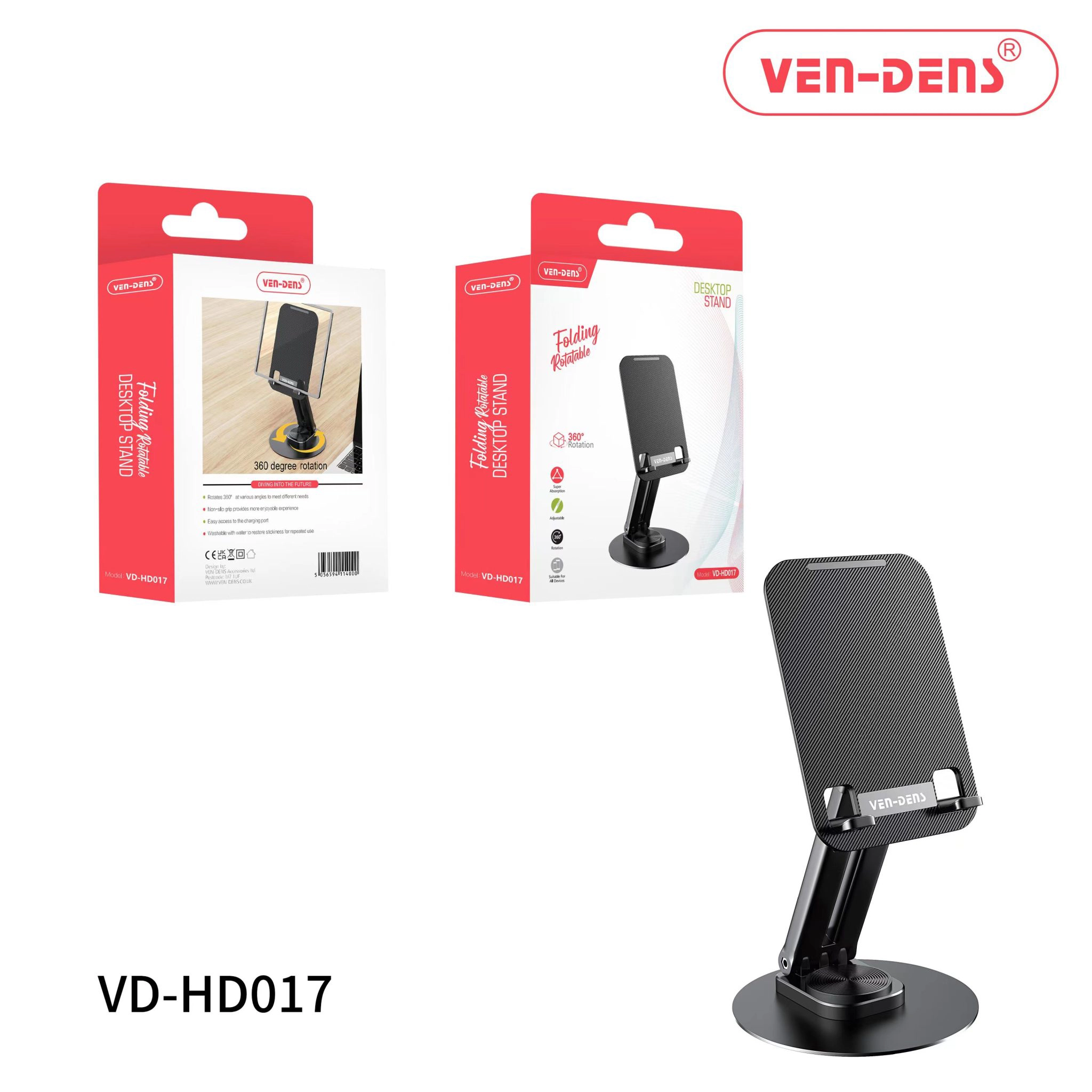 360 degree rotation folding rotatable desktop stand
