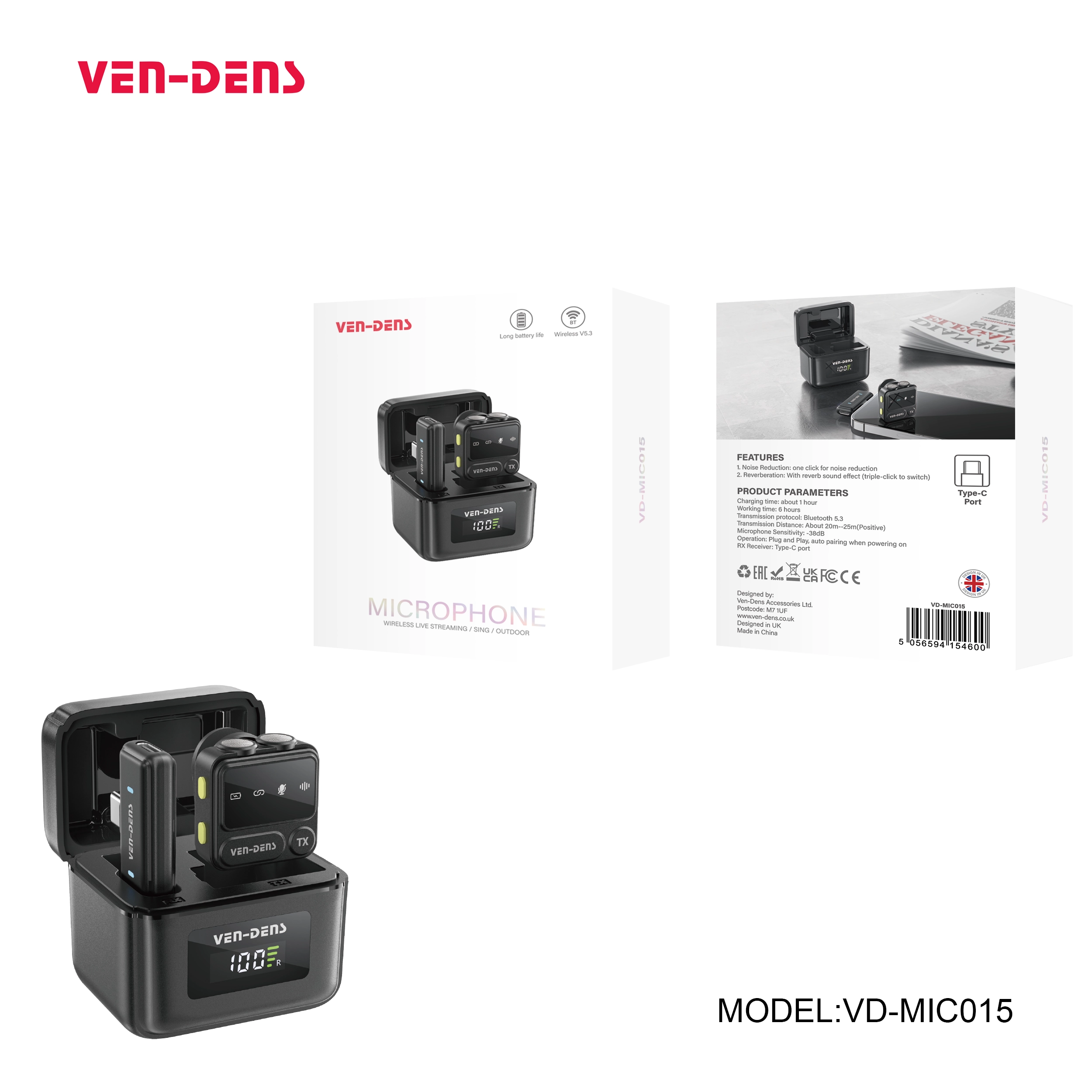 LIVESTREAMING / SING / OUTDOOR wireless Microphone (TYPE C PORT)