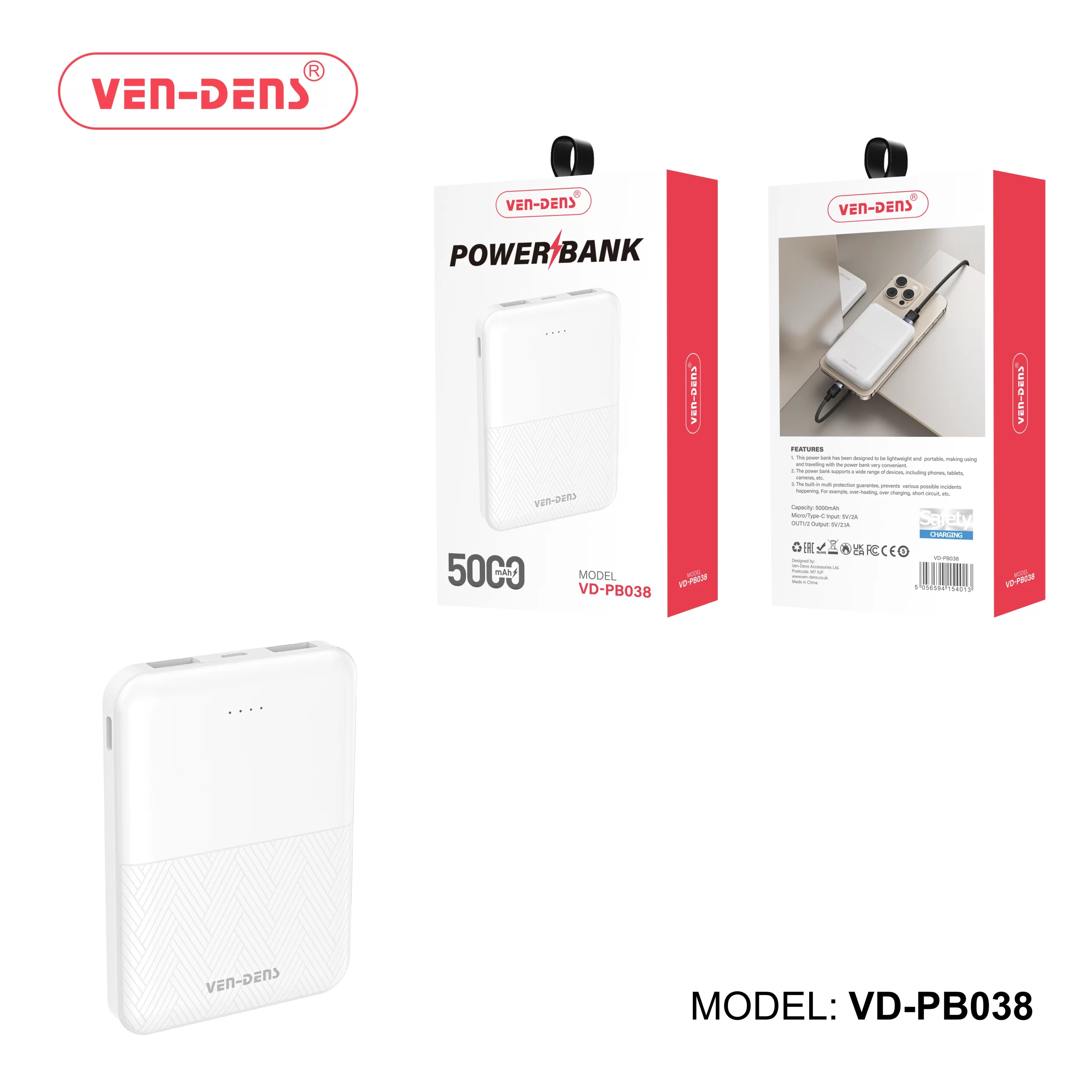 Power Bank 5000mAh Built-in smart chip