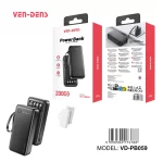 Power Bank 20000mAh 3IN1 Built in Charging Cables