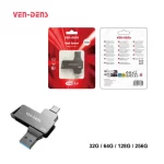 USB 3.2 Metal Flash Drive 128GB 360 Degree Swivel Plug and Play (USB C and USB A)